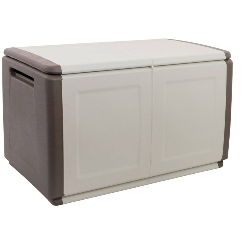 foto del prodotto baule contenitore multiuso polipropilene, box portatutto, 100 made in italy, cm 96x53h57, colore grigio chiaro, con imballo rinforzato - dmora