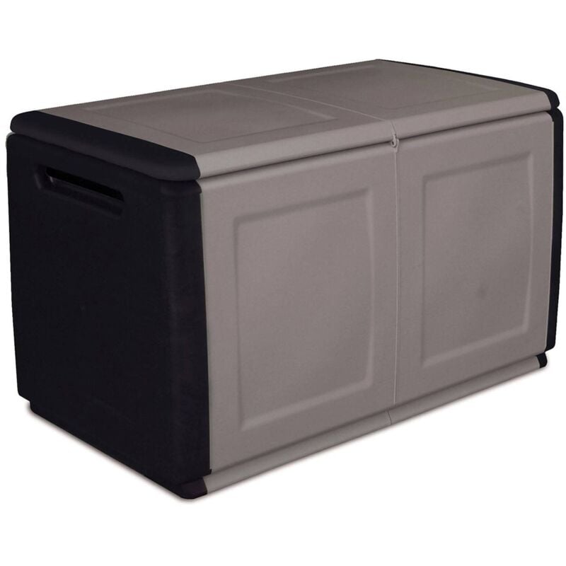 foto del prodotto baule contenitore multiuso polipropilene, box portatutto, 100 made in italy, cm 96x53h57, colore grigio, con imballo rinforzato - dmora