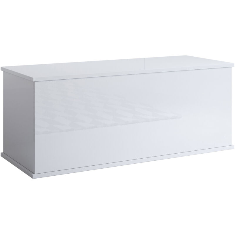 foto del prodotto baule contenitore panca contenitore multiuso cassapanca box contenitore 100x40x40cm modello ariel bianco finitura lucida