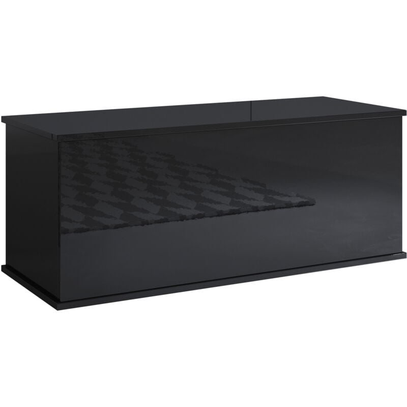 foto del prodotto baule contenitore panca contenitore multiuso cassapanca box contenitore 100x40x40cm modello ariel nero finitura lucida