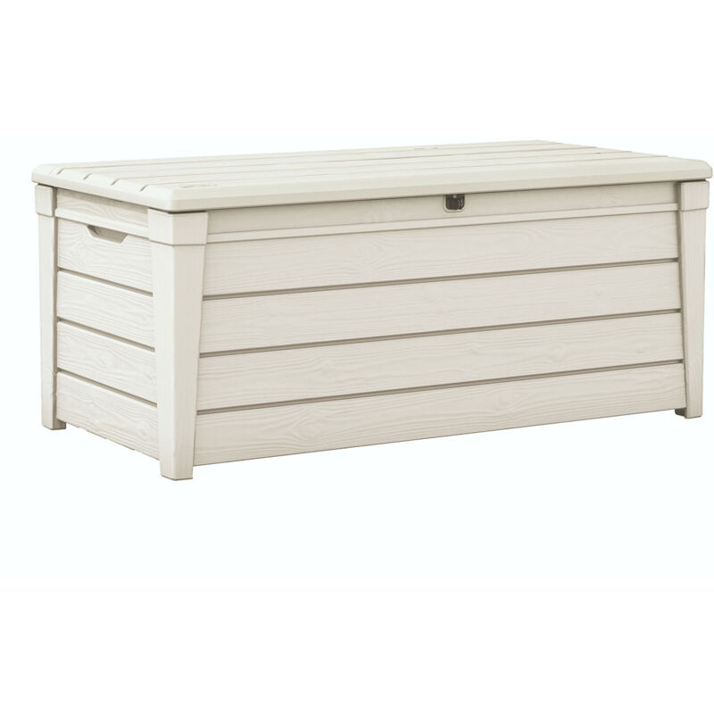 foto del prodotto baule da esterno keter brightwood 145x69,7x60,3 cm in resina bianco