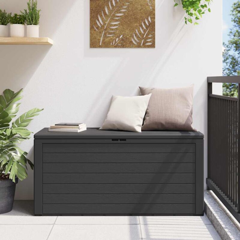 foto del prodotto baule da giardino antracite 116x44x55 cm vidaxl