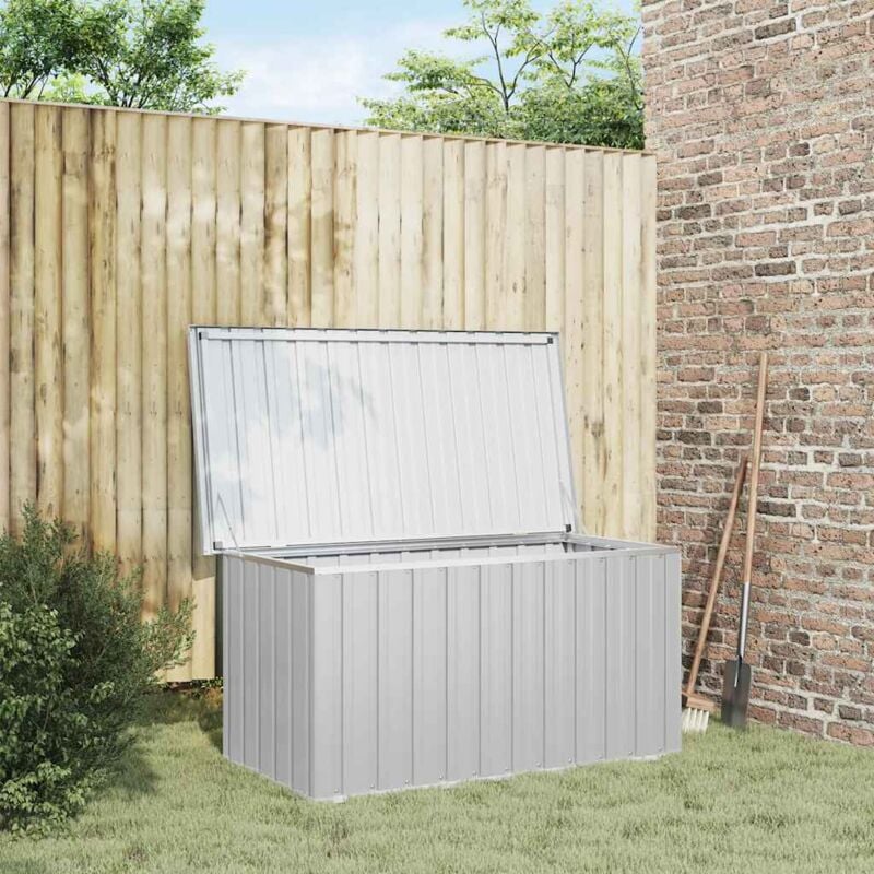 foto del prodotto baule da giardino grigio 129x67x65 cm vidaxl
