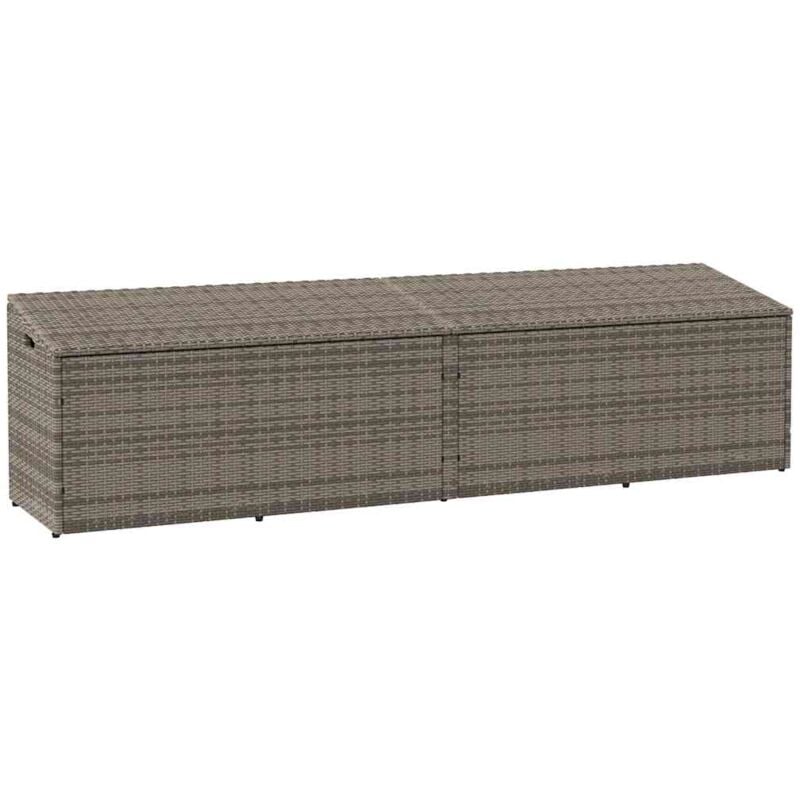 foto del prodotto baule da giardino grigio 220x50x58 cm in polyrattan vidaxl