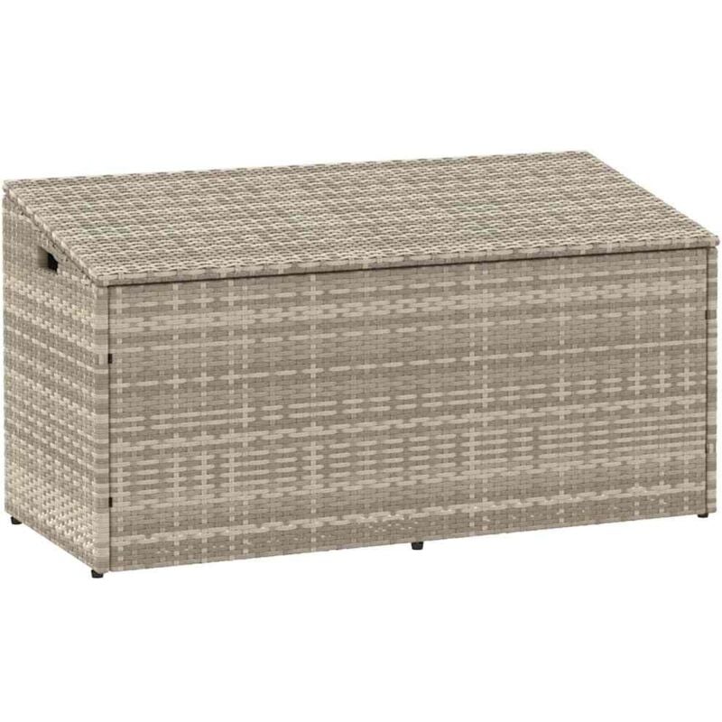 foto del prodotto baule da giardino grigio chiaro 110x50x58 cm in polyrattan vidaxl