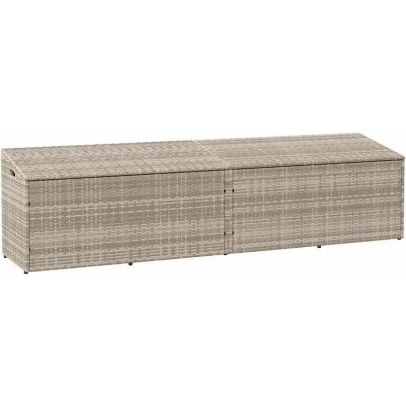 foto del prodotto baule da giardino grigio chiaro 220x50x58 cm in polyrattan vidaxl
