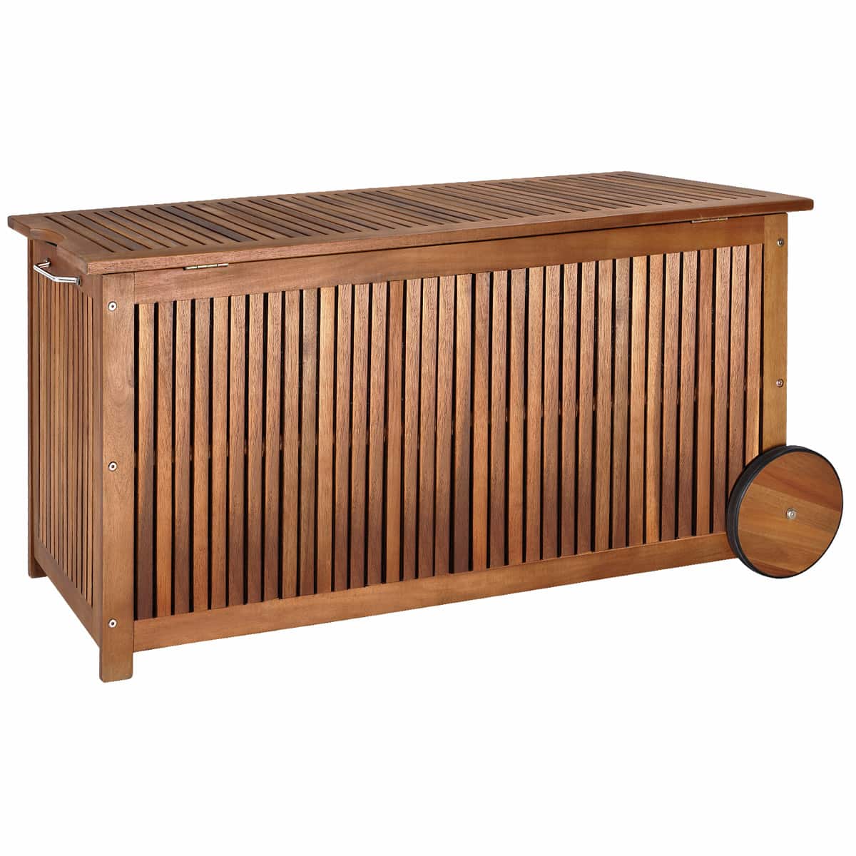 foto del prodotto baule da giardino in legno d acacia 120x55x60cm