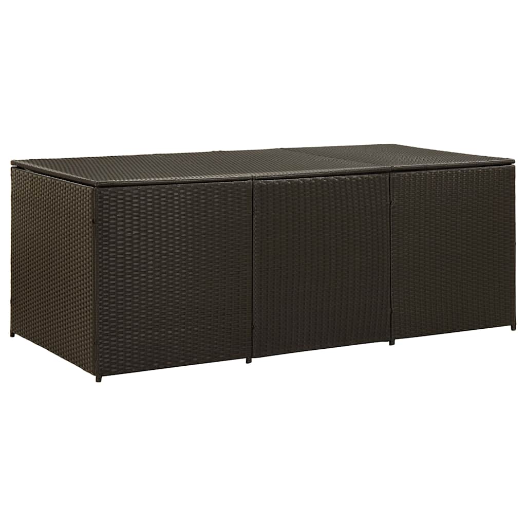 foto del prodotto baule da giardino in polyrattan 180x90x70 cm marrone vidaxl