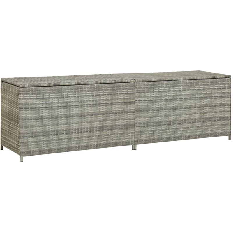 foto del prodotto baule da giardino in polyrattan 200x50x60 cm grigio vidaxl