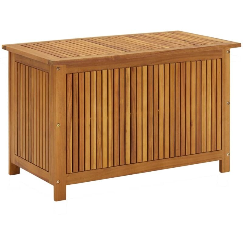 foto del prodotto baule da giardino in robusto legno massello di acacia disponibili varie misure dimensioni 90 x 50 x 58 cm