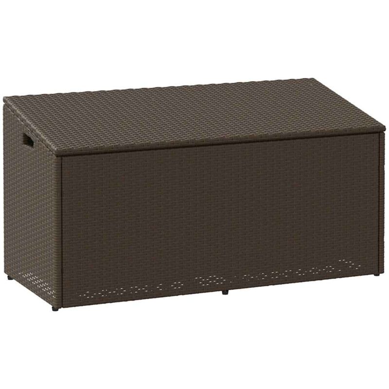 foto del prodotto baule da giardino marrone 110x50x58 cm in polyrattan vidaxl