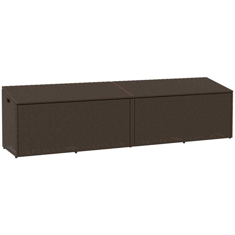 foto del prodotto baule da giardino marrone 220x50x58 cm in polyrattan vidaxl