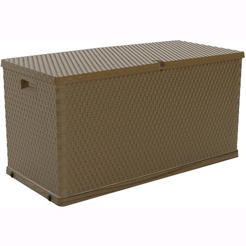 foto del prodotto baule da giardino multiuso garden rattan in resina con ruote 120x57xh63 cm.-162