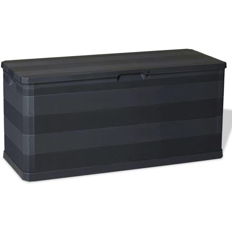 foto del prodotto baule da giardino nero 117x45x56 cm vidaxl