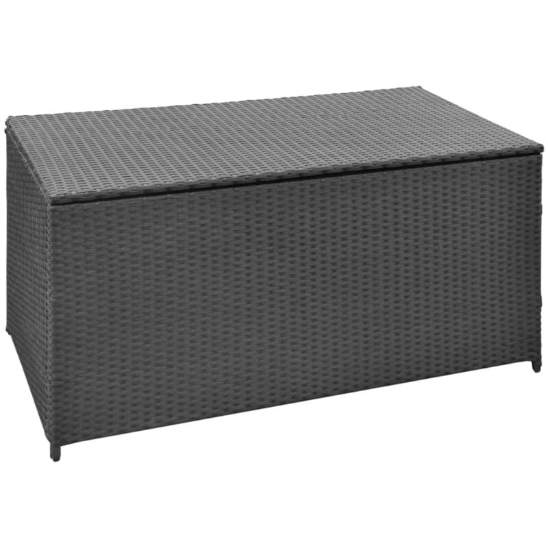 foto del prodotto baule da giardino nero 120x50x60 cm in polyrattan vidaxl