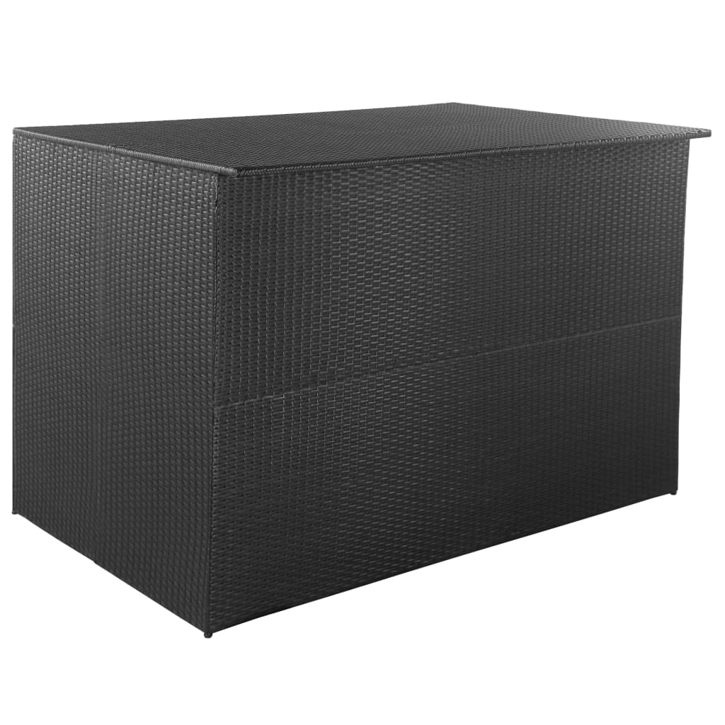 foto del prodotto baule da giardino nero 150x100x100 cm in polyrattan