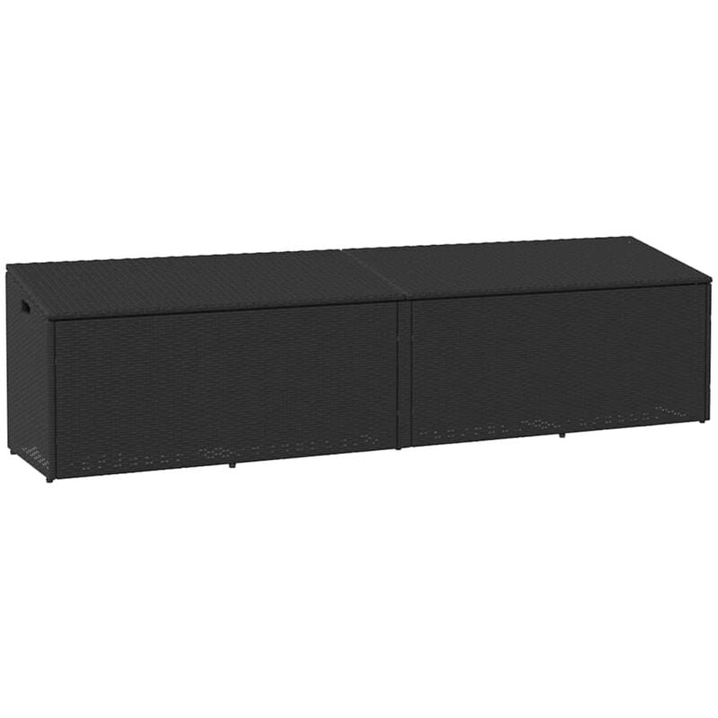 foto del prodotto baule da giardino nero 220x50x58 cm in polyrattan vidaxl