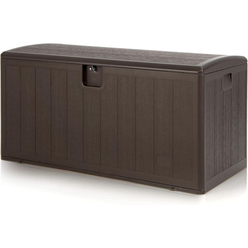 foto del prodotto baule da giardino, scatola portaoggetti da esterno in legno con capacit di contenimento di 400 litri, 127,5 x 64 x 64cm costway