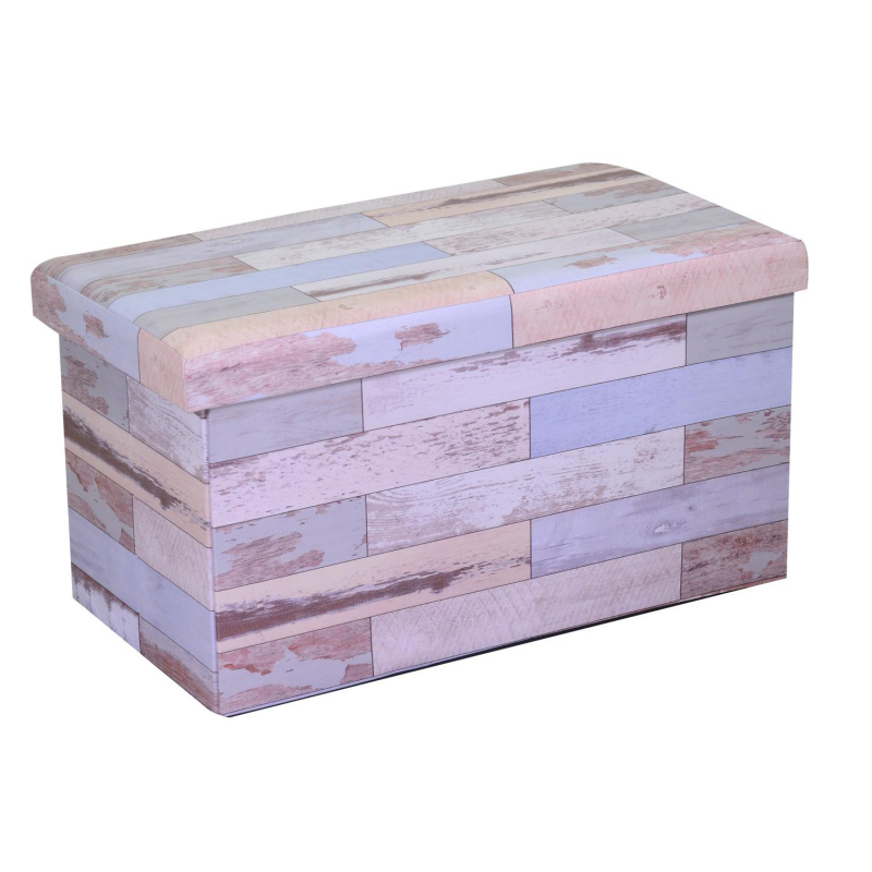 foto del prodotto baule ecopelle azzurro rettangolare cm 76x40h41