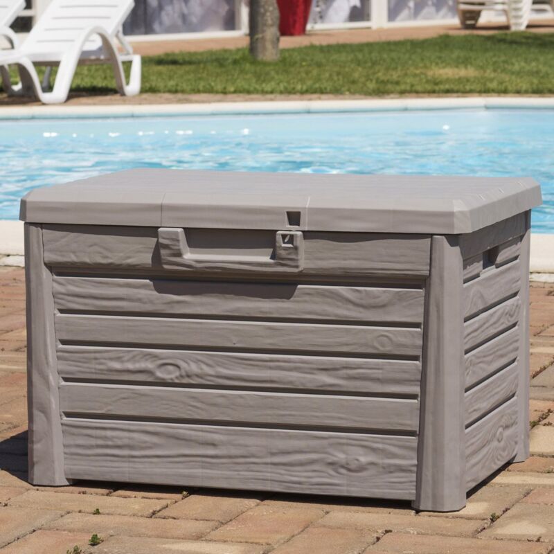 foto del prodotto baule in resina con coperchio73x46x50 cassapanca multiuso florida compact