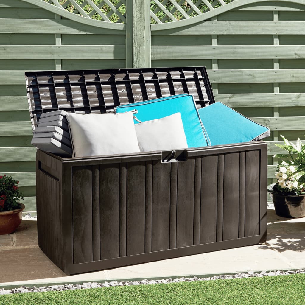 foto del prodotto baule mobile contenitore cuscini marrone 117x45,5x57,5 cm 270 lcod mxl 119444