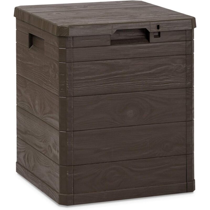 foto del prodotto baule multibox woody da esterni marrone 42.5 x 44 x h50 cm capacit max 90 lt