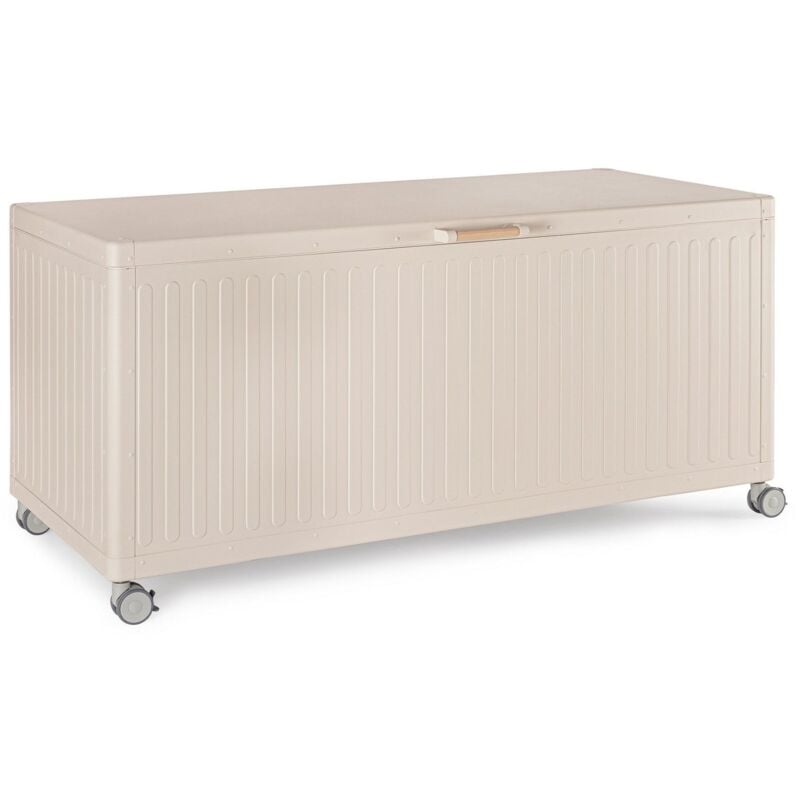 foto del prodotto baule ocean porta cuscini in alluminio con ruote e maniglia bianco