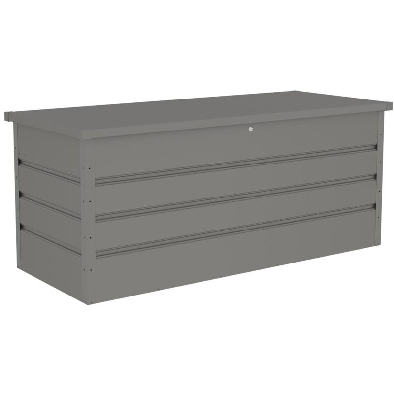 foto del prodotto baule portaoggetti da giardino in acciaio galvanizzato grigio 750 litri tomaso