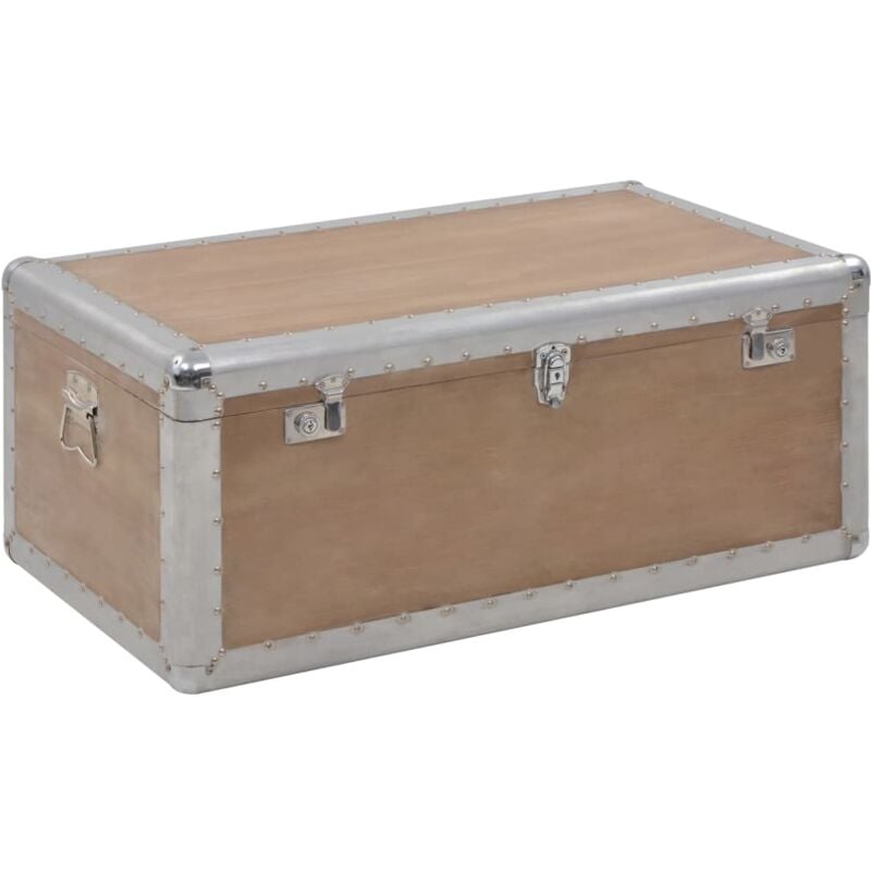 foto del prodotto baule portaoggetti in massello di abete 91x52x40cm marrone vidaxl 136691