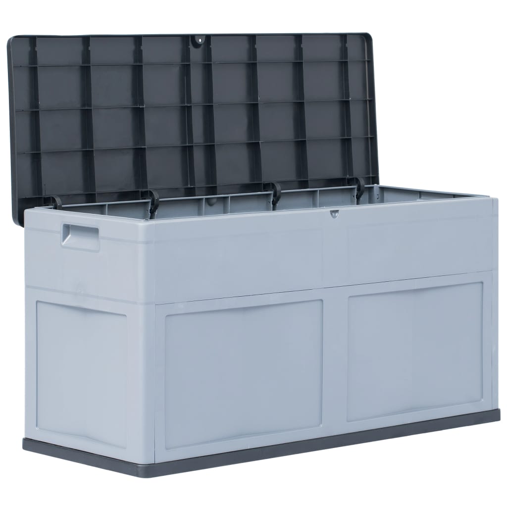 foto del prodotto baule portaoggetti per mobili da giardino 320 litri grigio nero 02 0013030