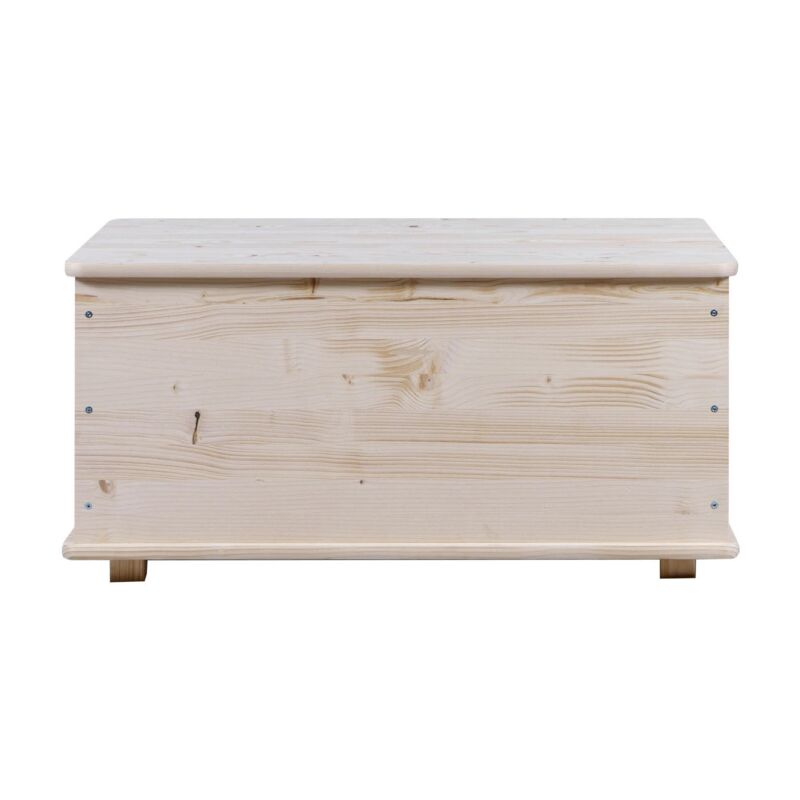 foto del prodotto baule portatutto in legno con piedini con capacit 90 litri, 90x45x45 cm