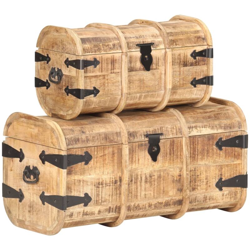 foto del prodotto bauli 2 pz in legno massello di mango vidaxl 566493