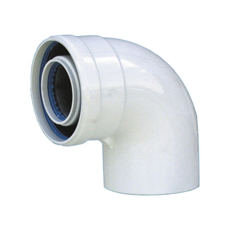 foto del prodotto baxi 140040175 gomito concentrico 87 coassiale 80 125 bianco