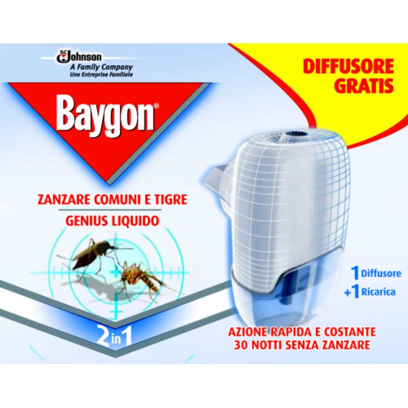 foto del prodotto baygon diffusore vaporizzatore liquido antizanzare con 1 ricarica protezione