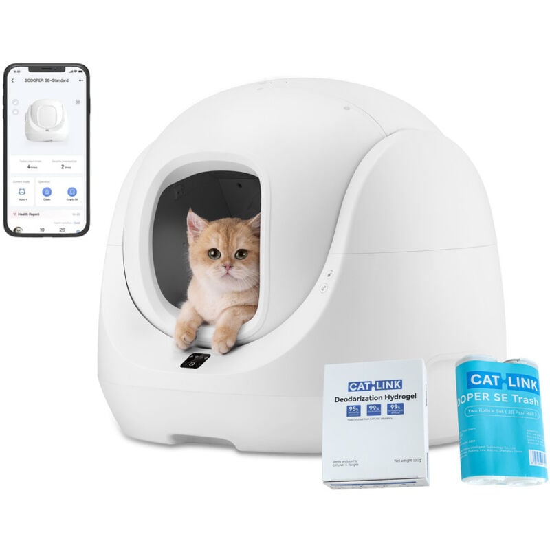 foto del prodotto baymax lettiera autopulente, sicura, eliminazione degli odori, per pi gatti catlink