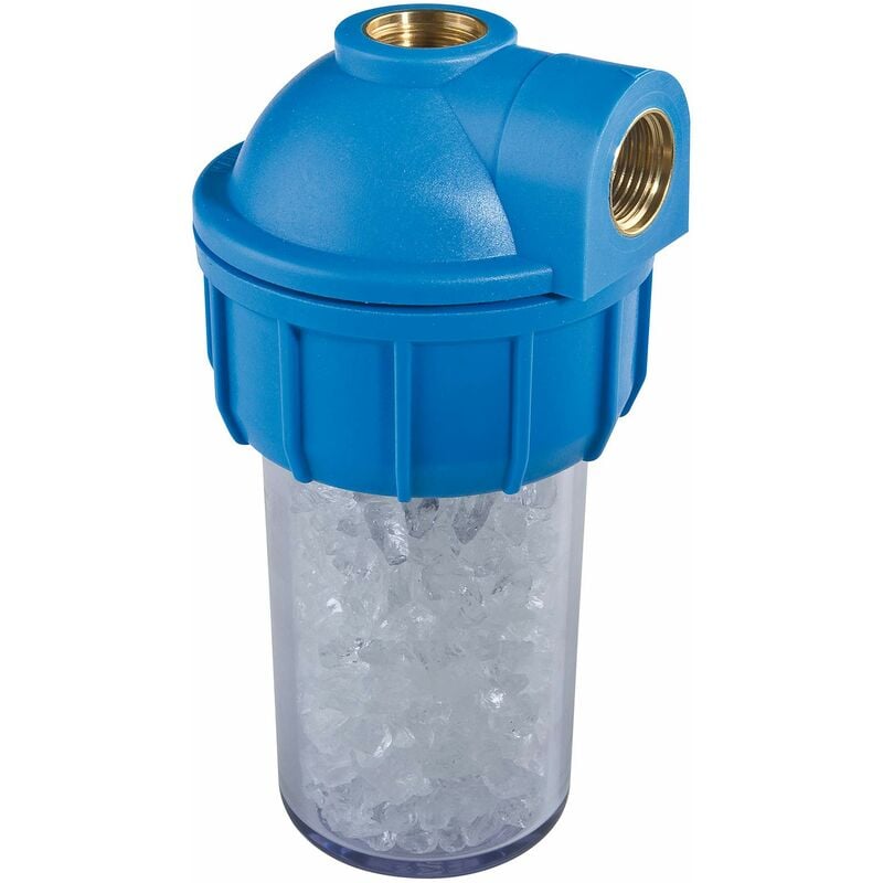 foto del prodotto bbagua filtro anticale riscaldatori include alloggiamento filtro e carica pietre polifosfatiche impedisce incrostazioni di calcare in caldaie e