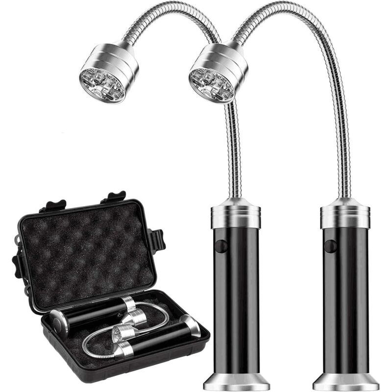 foto del prodotto bbq grill light set di 2 led bbq grill lights con base magnetica rotazione a 360 gradi flessibile regolabile per barbecue, campeggio, feste,