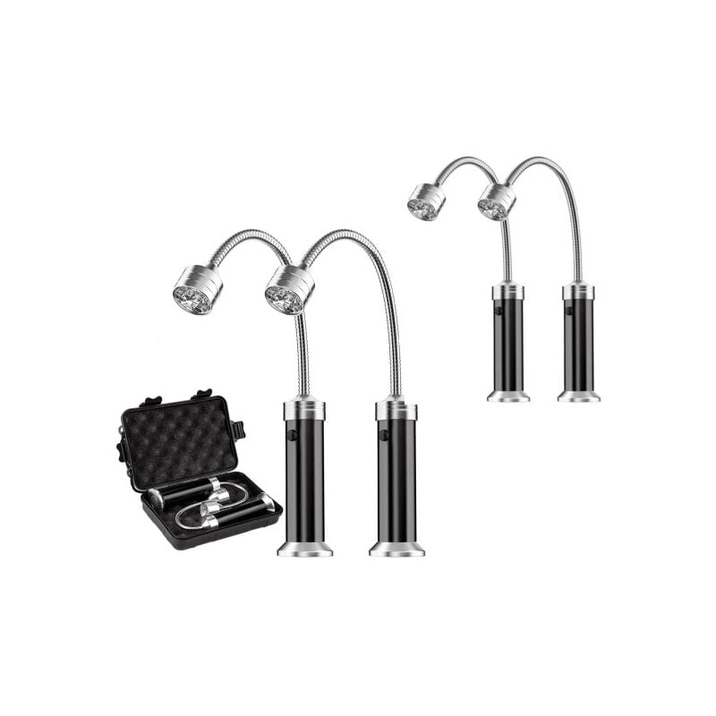 foto del prodotto bbq grill light set di 4 led bbq grill lights con base magnetica rotazione a 360 gradi flessibile regolabile per barbecue, campeggio, feste,