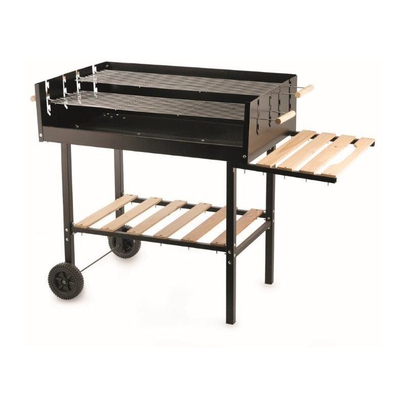 foto del prodotto bbq rettangolare nero con ruote 118x56x92cm