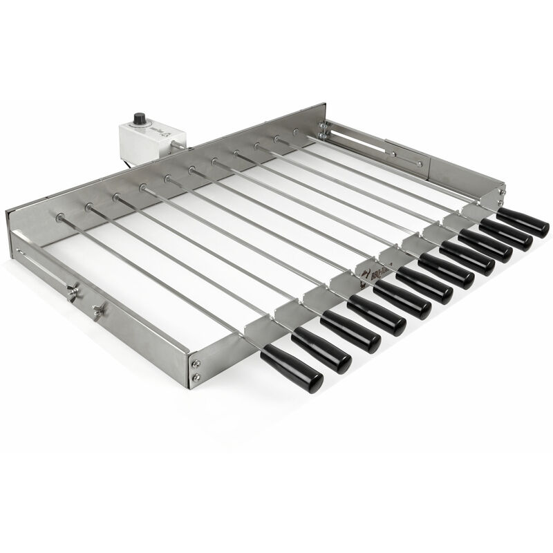 foto del prodotto bbq toro attacco per grigliare in acciaio inox 11 spiedini 70 x 26 40 cm, motore posteriore
