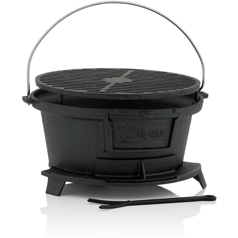 foto del prodotto bbq toro pentola per grigliare in ghisa con griglia per grigliare 43 x 42 x 21,5 cm stile hibachi