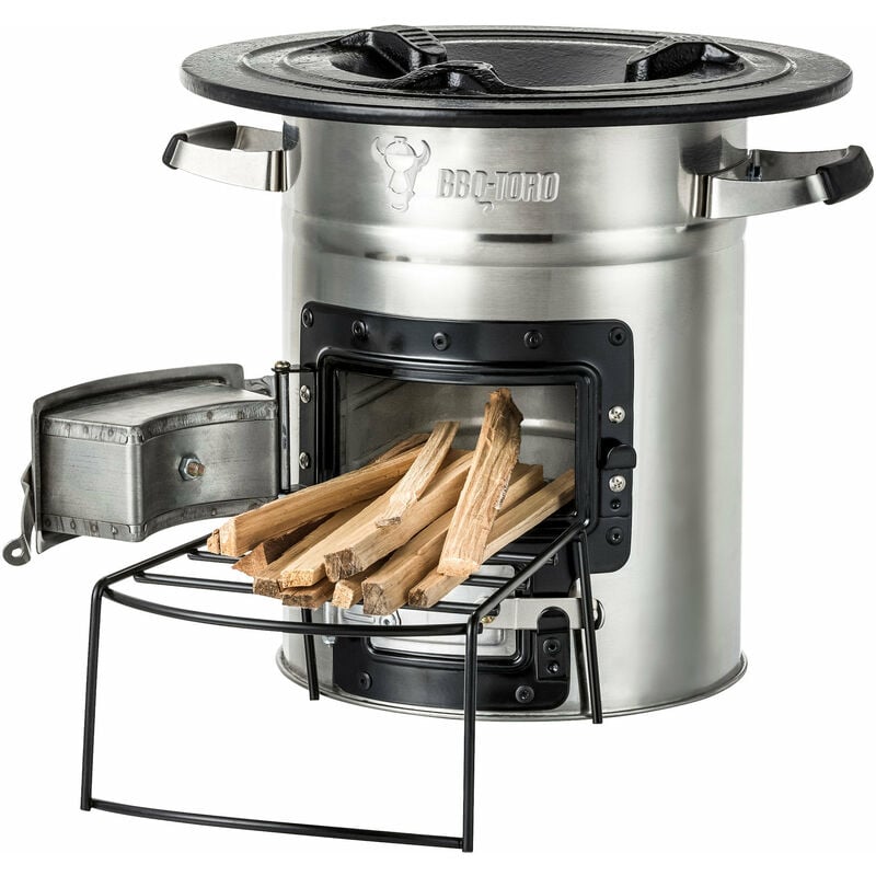 foto del prodotto bbq toro rocket stove rakete 2, fornello a razzo in acciaio inox
