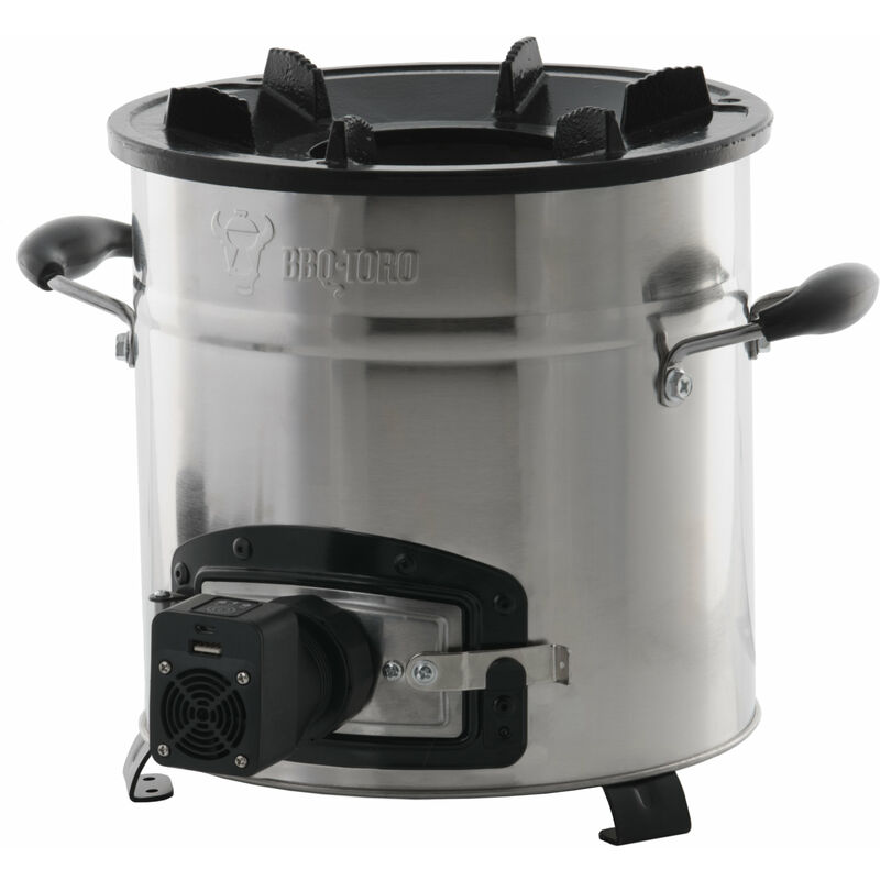foto del prodotto bbq toro rocket stove rakete 3, fornello a razzo in acciaio inox con cavo usb, spina