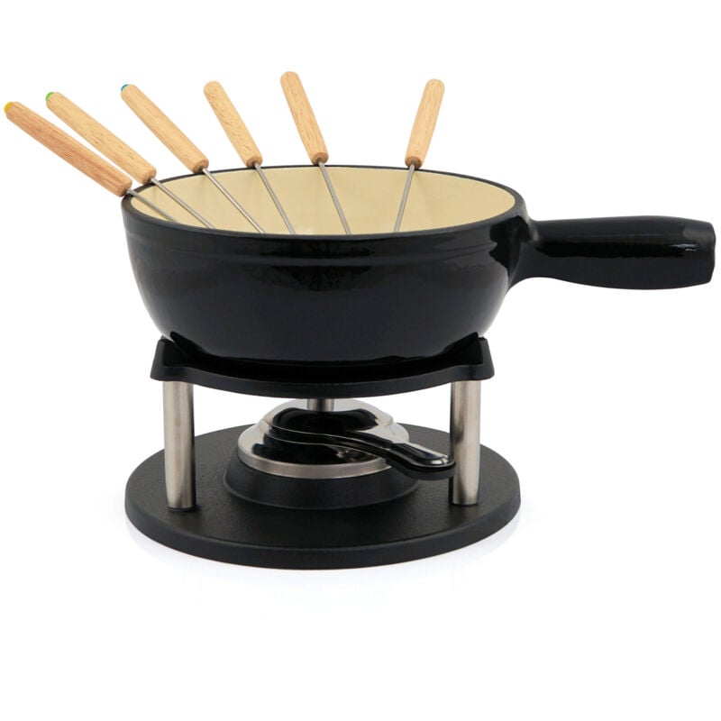 foto del prodotto bbq toro set fonduta in ghisa smaltata, 9 pezzi per 6 persone, 2 l, colore nero