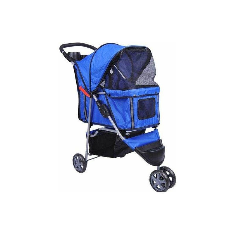 foto del prodotto bc elec 5663 0015ablue passeggino per animali con 3 ruote, colore blu