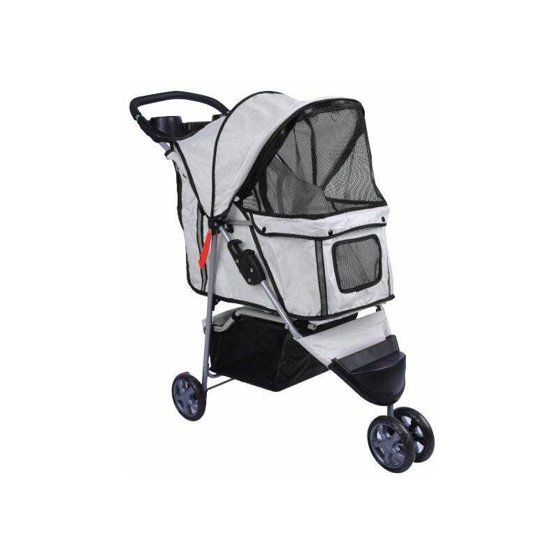 foto del prodotto bc elec 5663 0015agrey passeggino per animali con 3 ruote, colore grigio