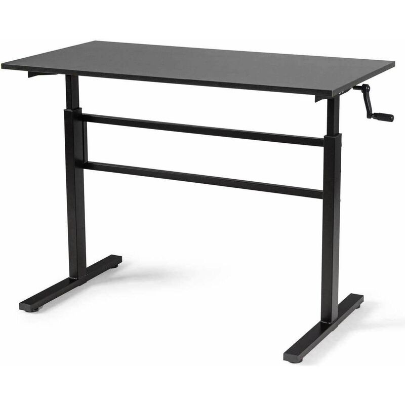 foto del prodotto bc elec bs400002 scrivania regolabile in altezza 76 114cm con piano 120x60cm, scrivania ergonomica, scrivania manuale in piedi