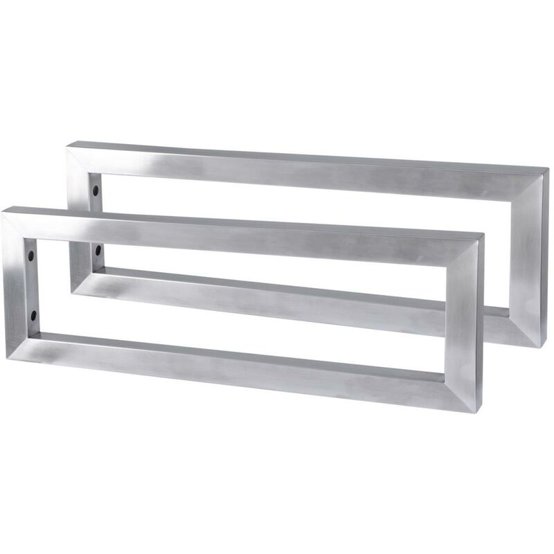 foto del prodotto bc elec cmd055 2 staffe in acciaio inox spazzolato per piani lavabo, staffe per lavabo 55x15x3cm, staffe per mensole