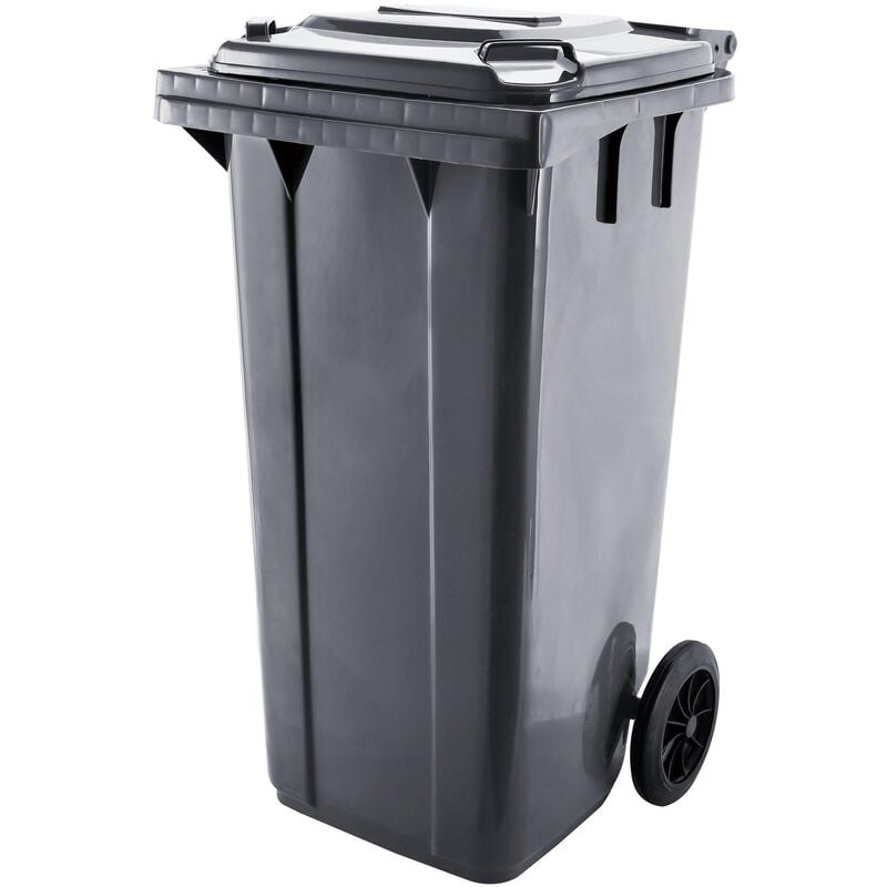 foto del prodotto bc elec gx 009a portarifiuti per esterni 100 litri, contenitore per rifiuti 100l su ruote 48x55x81cm, grigio