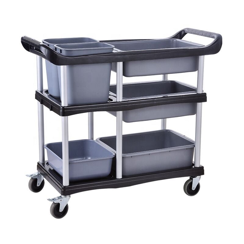 foto del prodotto bc elec gx 032e carrello di pulizia e vestizione, carrello da cucina, carrello a 3 stadi con freni, 104x46x91cm
